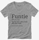 Funny Aunt Gift Funtie grey Womens V-Neck Tee