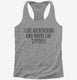 Funny Backpacking grey Womens Racerback Tank