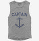 Funny Captain Anchor grey Womens Muscle Tank