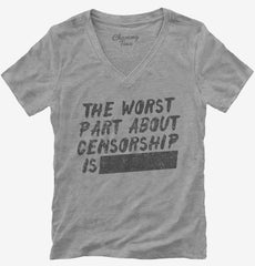 Funny Censorship Womens V-Neck Shirt