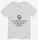 Funny Chartreux Cat Breed white Womens V-Neck Tee