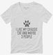 Funny Chausie Cat Breed white Womens V-Neck Tee