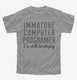 Funny Computer Programmer grey Youth Tee