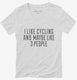 Funny Cycling white Womens V-Neck Tee