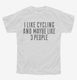 Funny Cycling white Youth Tee