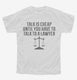 Funny Lawyer Talk Is Cheap white Youth Tee