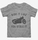 Funny Motorcycle Ride It Like You Stole It grey Toddler Tee