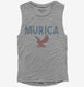 Funny Murica grey Womens Muscle Tank