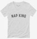 Funny Nap King white Womens V-Neck Tee