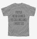 Funny Papua New Guinea Is Calling and I Must Go grey Youth Tee