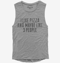 Funny Pizza Womens Muscle Tank