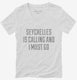 Funny Seychelles Is Calling and I Must Go white Womens V-Neck Tee