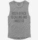 Funny South Africa Is Calling and I Must Go grey Womens Muscle Tank