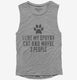 Funny Sphynx Cat Breed grey Womens Muscle Tank