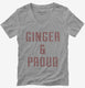 Ginger And Proud grey Womens V-Neck Tee