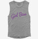 Girl Boss grey Womens Muscle Tank