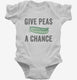 Give Peas A Chance white Infant Bodysuit