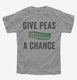 Give Peas A Chance grey Youth Tee