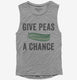 Give Peas A Chance grey Womens Muscle Tank