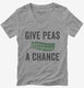 Give Peas A Chance grey Womens V-Neck Tee