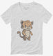 Happy Little Tiger  Womens V-Neck Tee