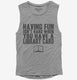 Having Fun Isn't Hard When You Have A Library Card  Womens Muscle Tank