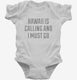 Hawaii Is Calling And I Must Go white Infant Bodysuit