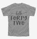 Hello Forty Two 42nd Birthday Gift Hello 42 grey Youth Tee