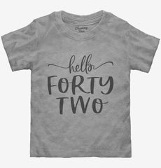 Hello Forty Two 42nd Birthday Gift Hello 42 Toddler Shirt
