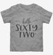 Hello Sixty Two 62nd Birthday Gift Hello 62 grey Toddler Tee