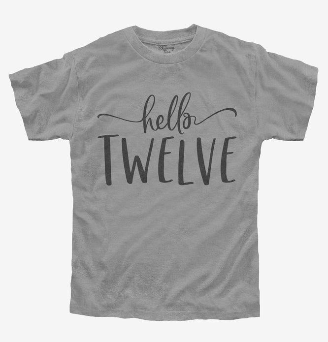 Hello Twelve 12th Birthday Gift Hello 12 T-Shirt