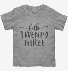 Hello Twenty Three 23rd Birthday Gift Hello 23 Toddler Shirt