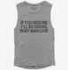 Hiding in My Man Cave grey Womens Muscle Tank
