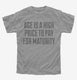 High Price For Maturity grey Youth Tee