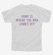 Home Is Where The Bra Comes Off white Youth Tee