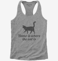 Home Is Where The Cat Is Womens Racerback Tank