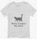 Home Is Where The Cat Is white Womens V-Neck Tee