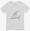 Honeymoon Just Married Womens Vneck Shirt 666x695.jpg?v=1700376562