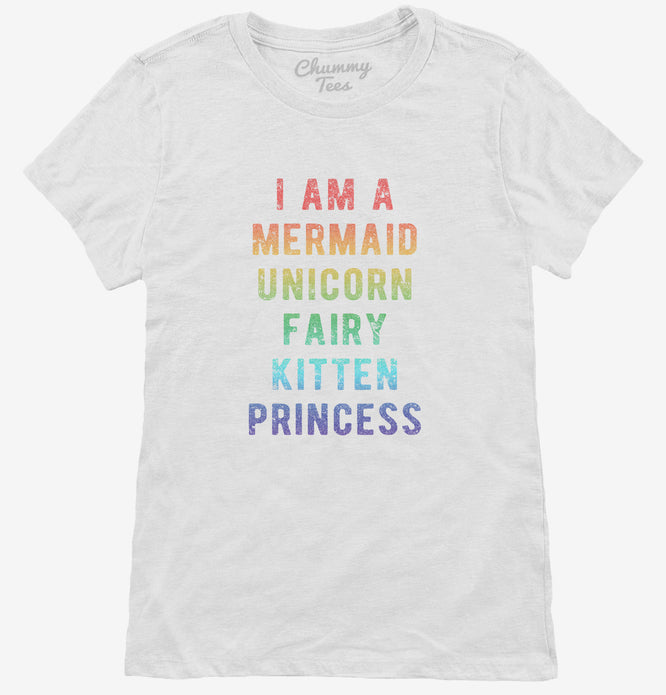 I Am A Mermaid Unicorn Kitten Fairy Princess T-Shirt