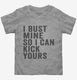 I Bust Mine So I Can Kick Yours grey Toddler Tee