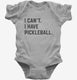 I Can't I Have Pickleball grey Infant Bodysuit