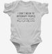I Don't Mean To Interrupt People I Just Randomly Rememer Things white Infant Bodysuit