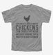 I Dream Of A World Where Chickens Can Cross The Road grey Youth Tee
