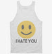 I Hate You Funny Smiley Face Emoji white Tank