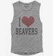 I Heart Beavers  Womens Muscle Tank