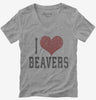 I Heart Beavers Womens Vneck