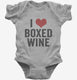 I Heart Boxed Wine Funny Wine Lover  Infant Bodysuit