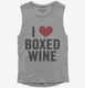 I Heart Boxed Wine Funny Wine Lover  Womens Muscle Tank
