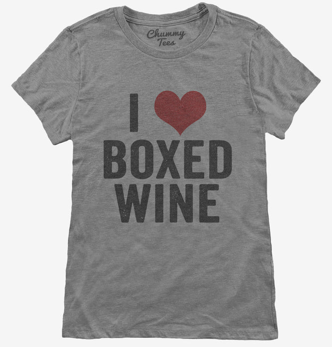 I Heart Boxed Wine Funny Wine Lover T-Shirt