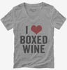 I Heart Boxed Wine Funny Wine Lover Womens Vneck